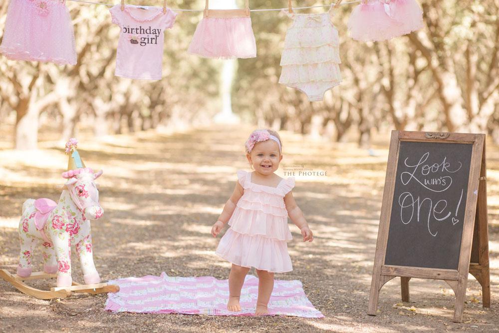 baby girl turns one, california orchards