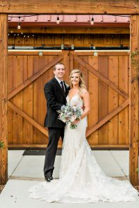 bride and groom at grace barn in fowler ca