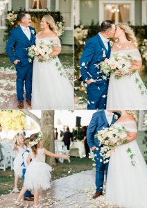 romantic wedding portraits, golden hour portraits, bride and groom portraits, just married
