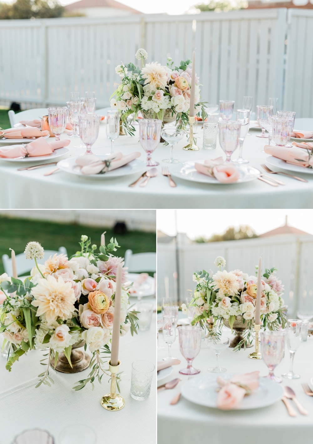 wedding table decor, neutral wedding flowers, the belle rae