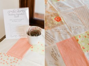 wedding signature quilt, wedding details