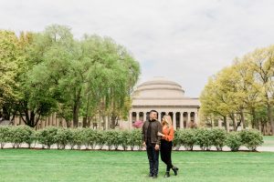 engaged couple exploring MIT