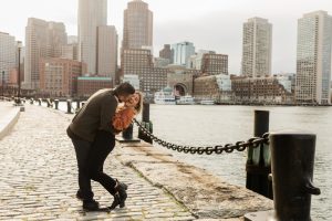 engagement session in seaport boston