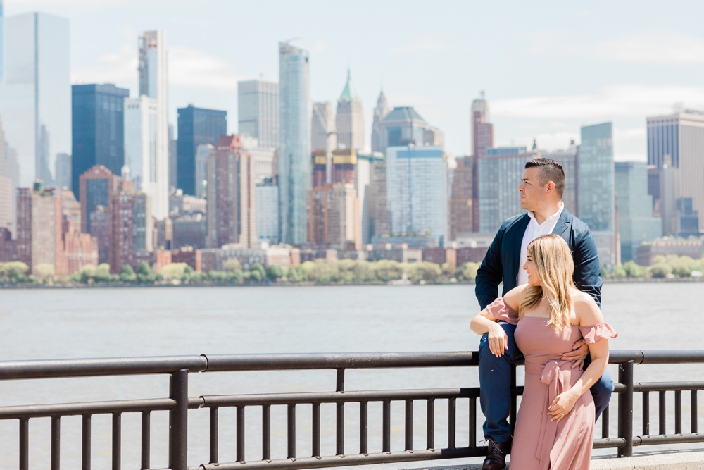 liberty skyline new jersey engagement session