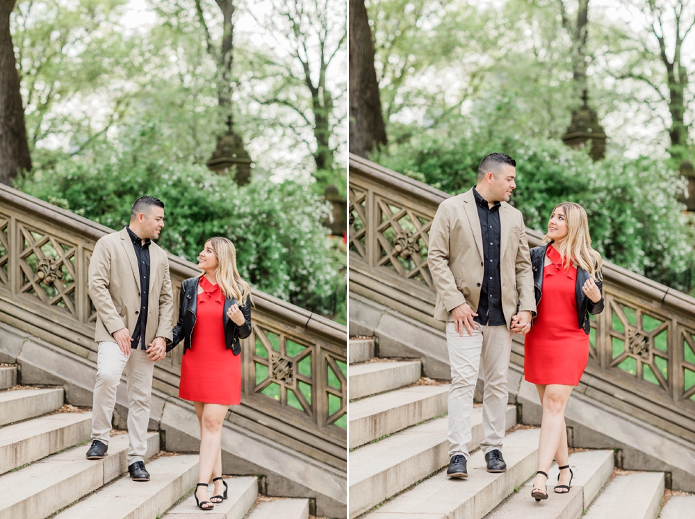 central park bethesda stairs engagement session