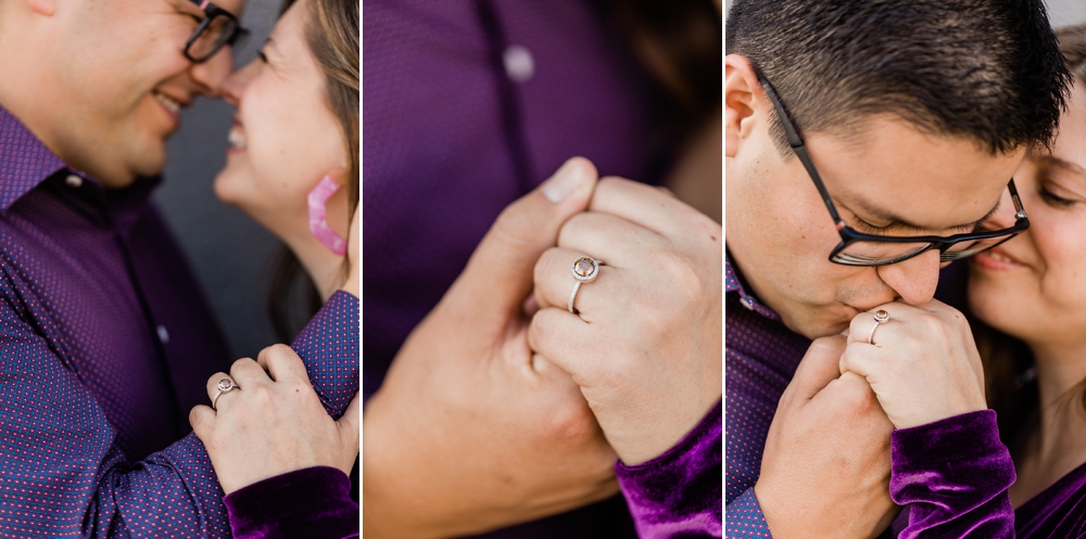 downtown bakersfield engagement session, chocolate diamond ring